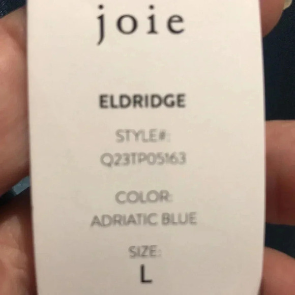 Joie Eldridge Adriatic Blue silk top Large New with Tags - Picture 2 of 8